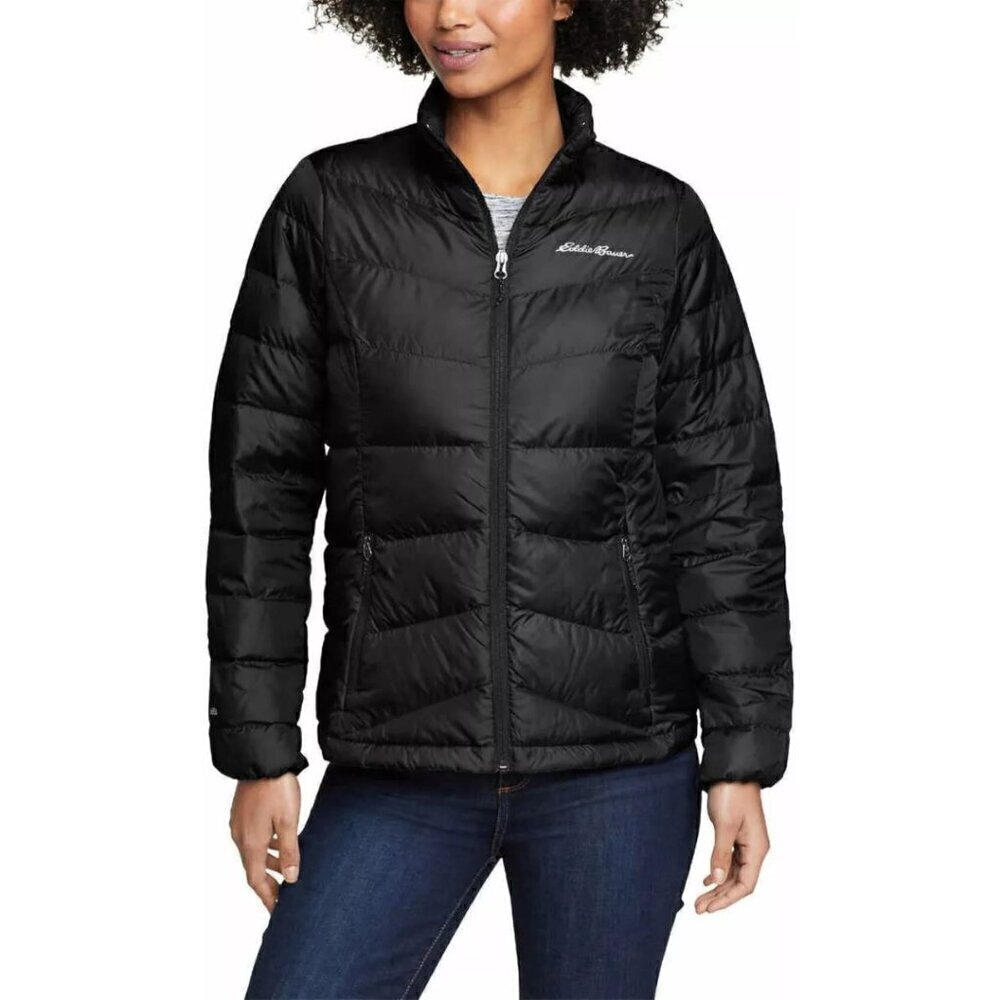 Eddie Bauer EB650 Black Down Jacket S Puffer EUC Quilted Gorpcore Outdoor Gorp
